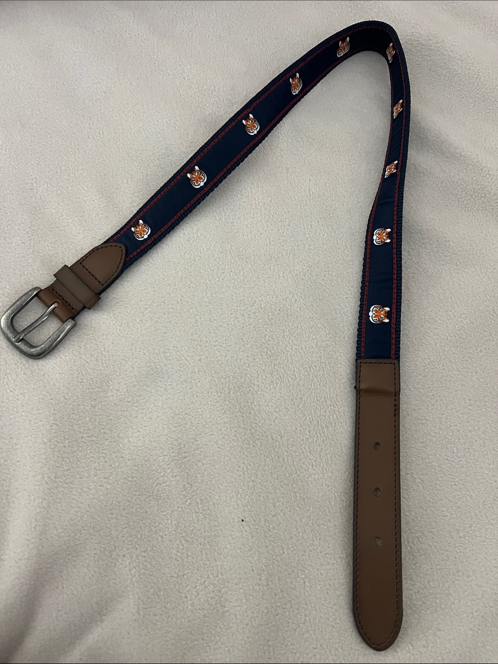 Kid’sNavy Blue & Brown Embroidered Webbing Belt
